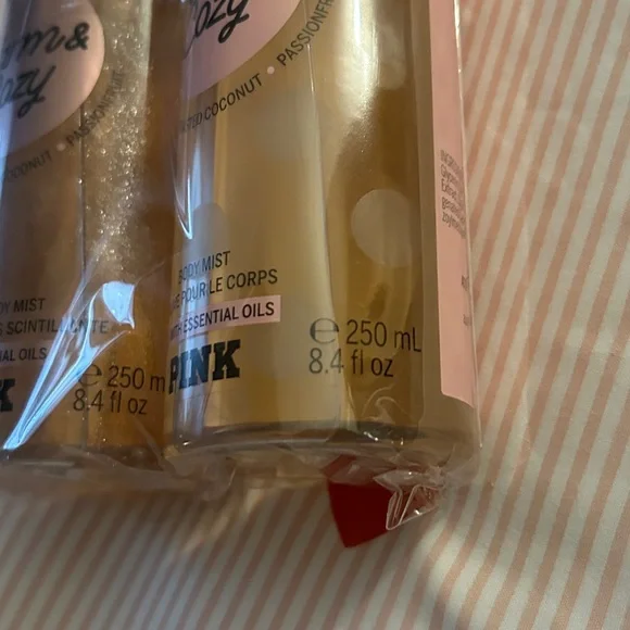 Vs pink setwarm and cozy large bottles